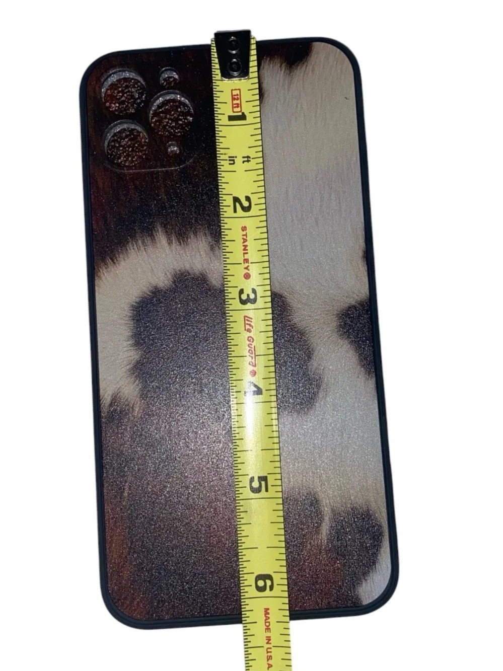 NEW IPHONE 13 PRO PHONE CASE Cow Print Pattern Brown White